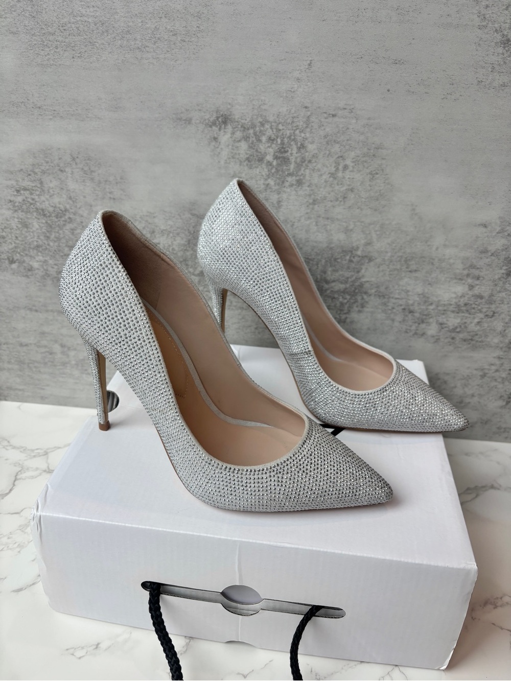 NEW ALDO Silver Rhinestone Heels size 7